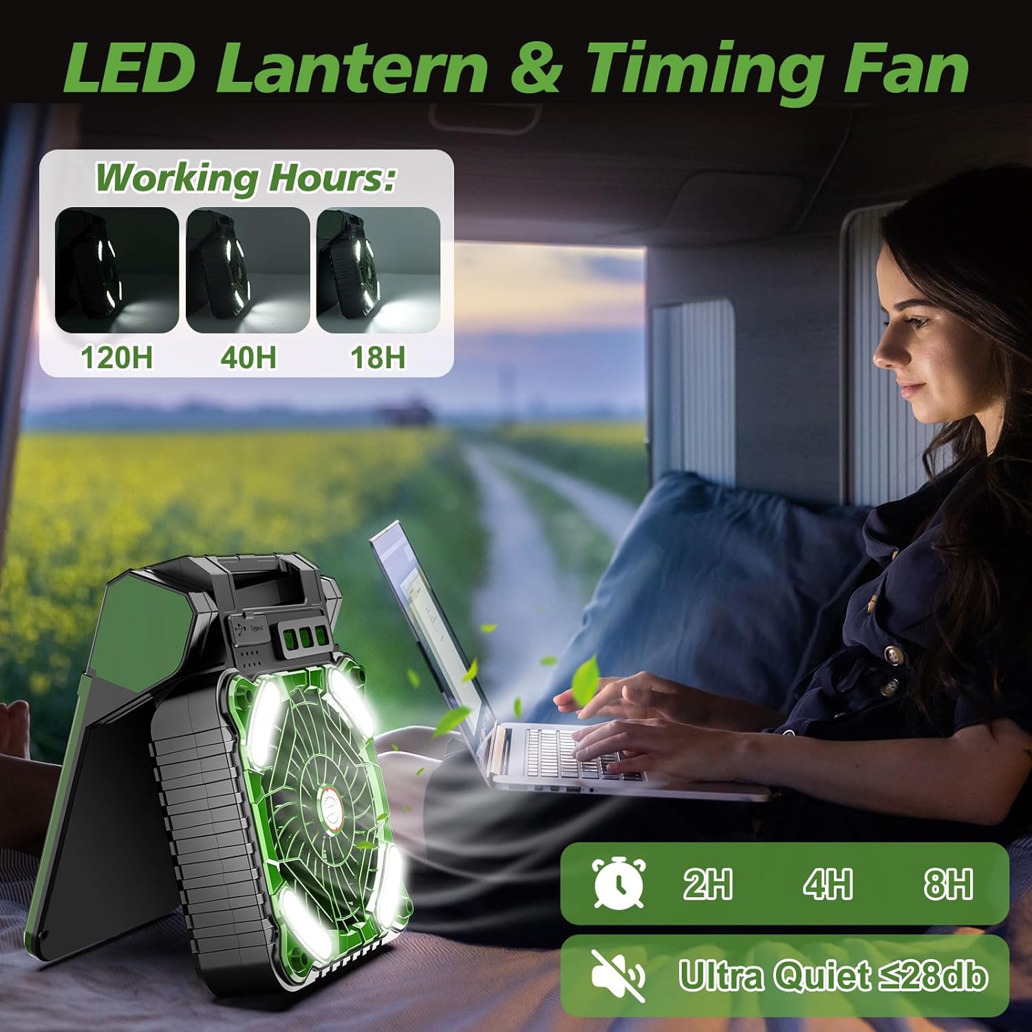10000mAh Solar Powered Portabl - Renewable Energy Fan recension och pris
