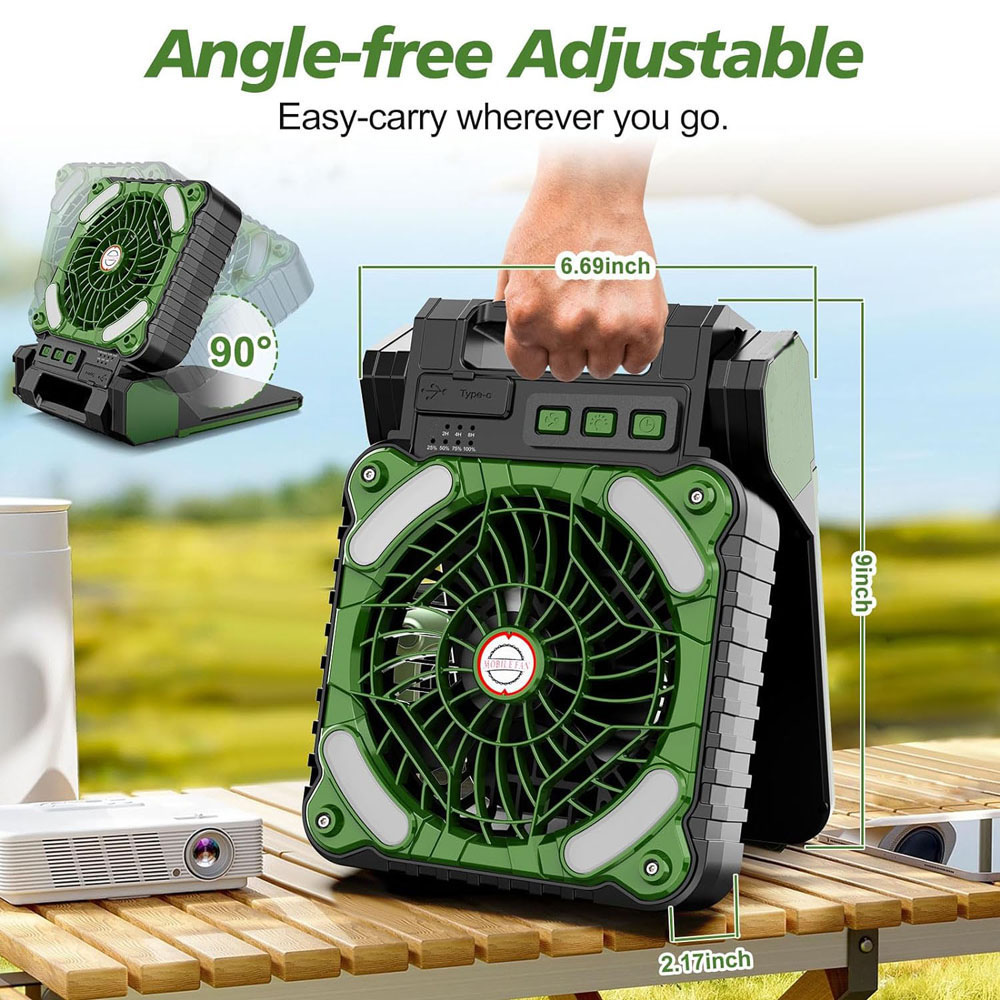 10000mAh Solar Powered Portabl - Renewable Energy Fan recension och pris