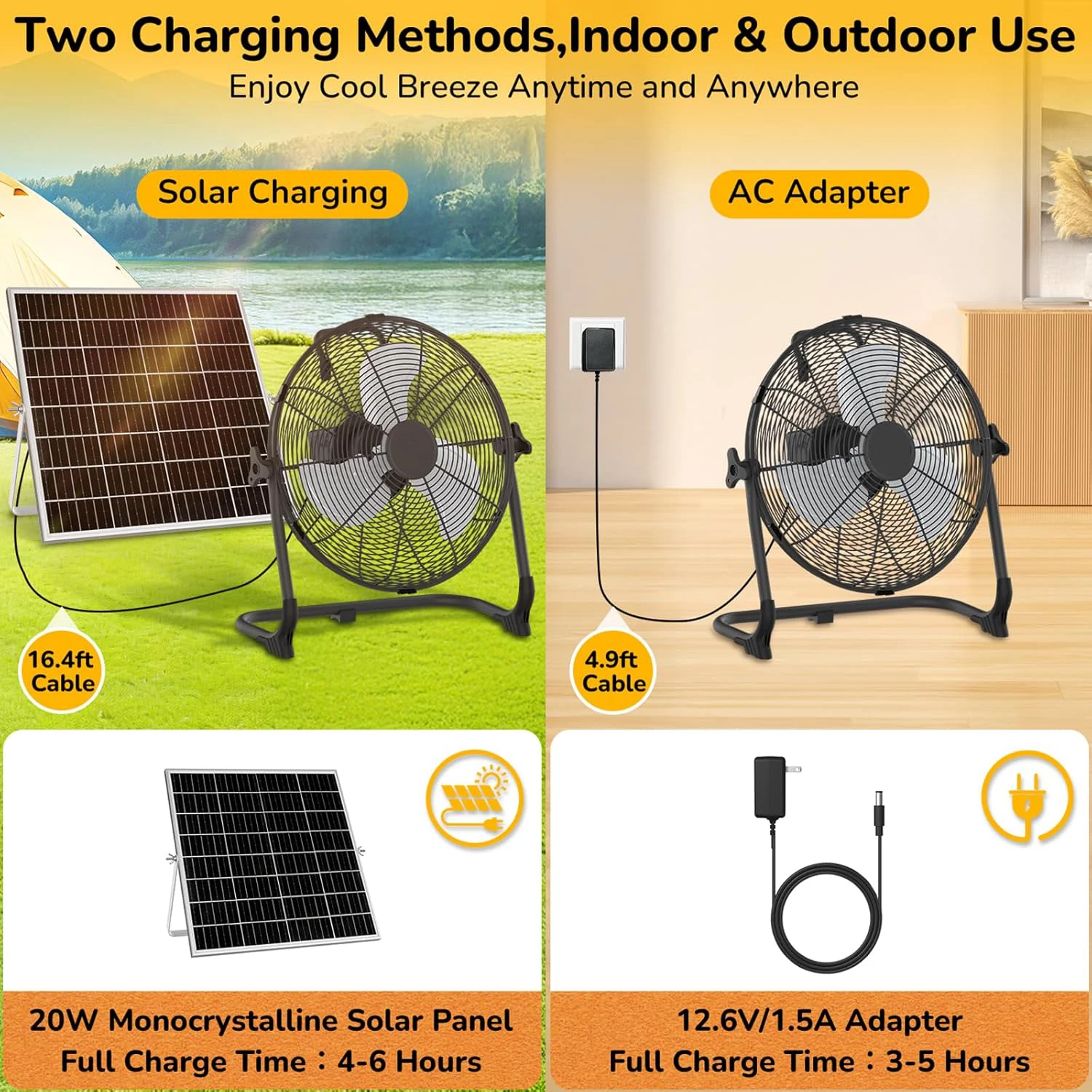 12inch Portable Solar Floor Fa - Renewable Energy Fan recension och pris