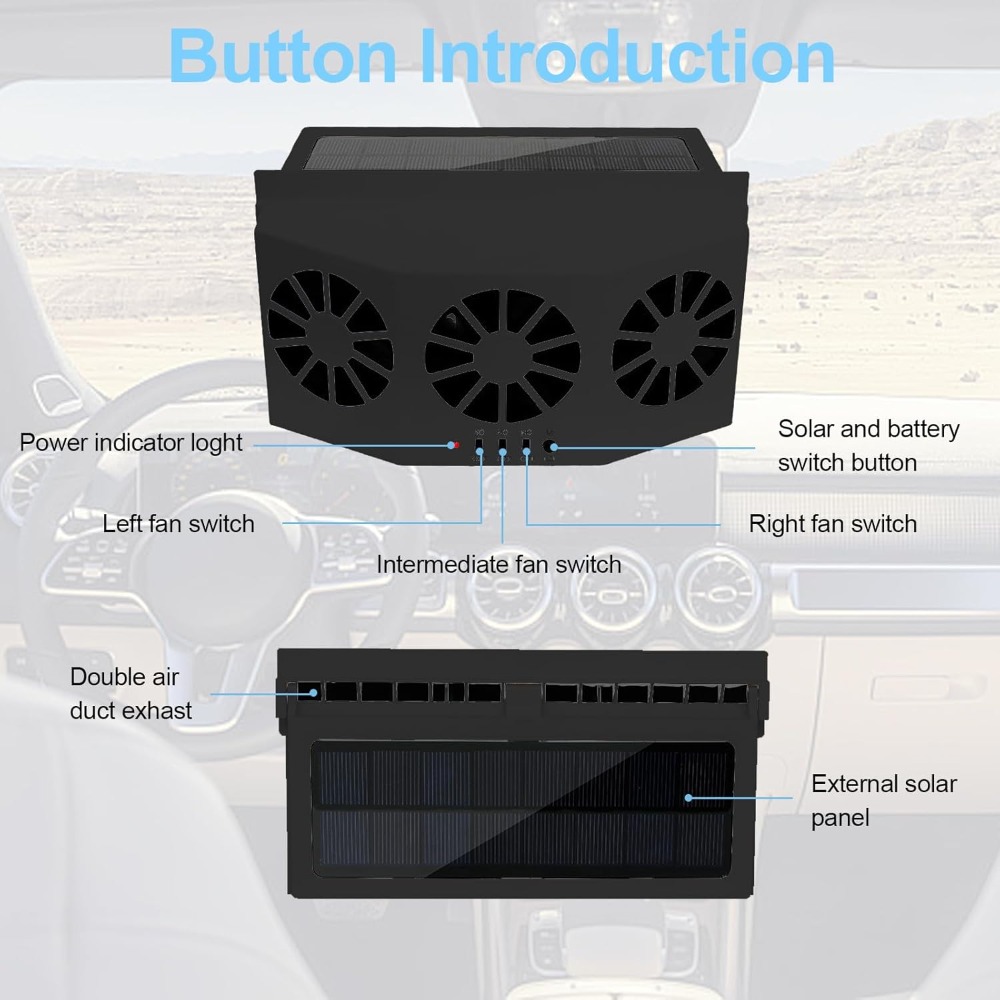 3 Head Car Exhaust Fan USB Rec - Renewable Energy Fan recension och pris
